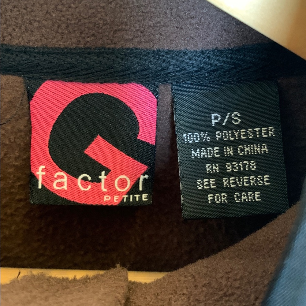 Brown Women's Fleece Jacket with black piping - Picture 2 of 3